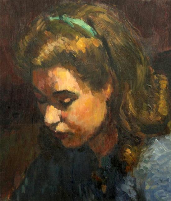 § Ruskin Spear (1911-1990) Head of a Girl 14 x 12in.